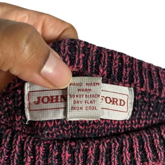 John Ashford Pink Vintage Marled Knit Crewneck Sweater - Picture 7 of 9